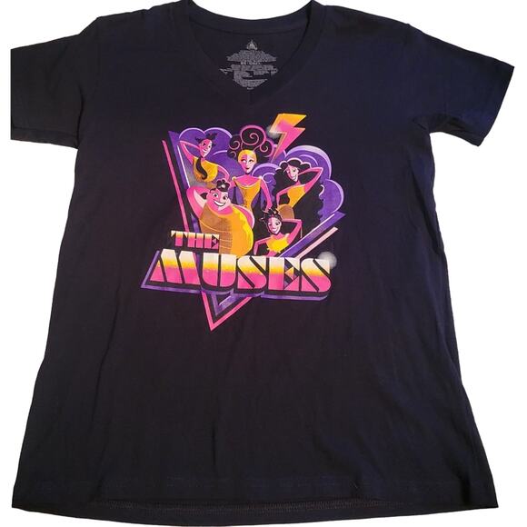 Disney's Hercules The Muses Graphic Black T-shirt Women's XS NWT - Picture 1 of 4